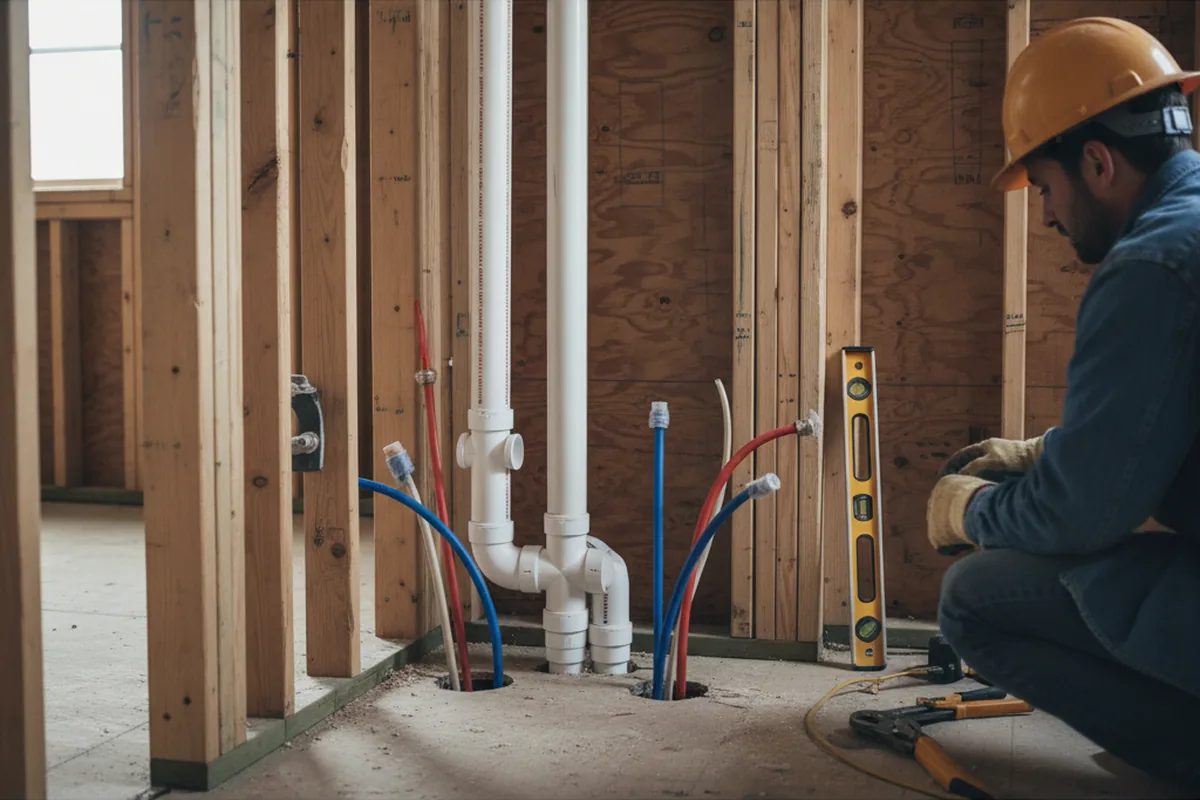 Drain and supply rough-in during Leak Detection in Mcdaniel